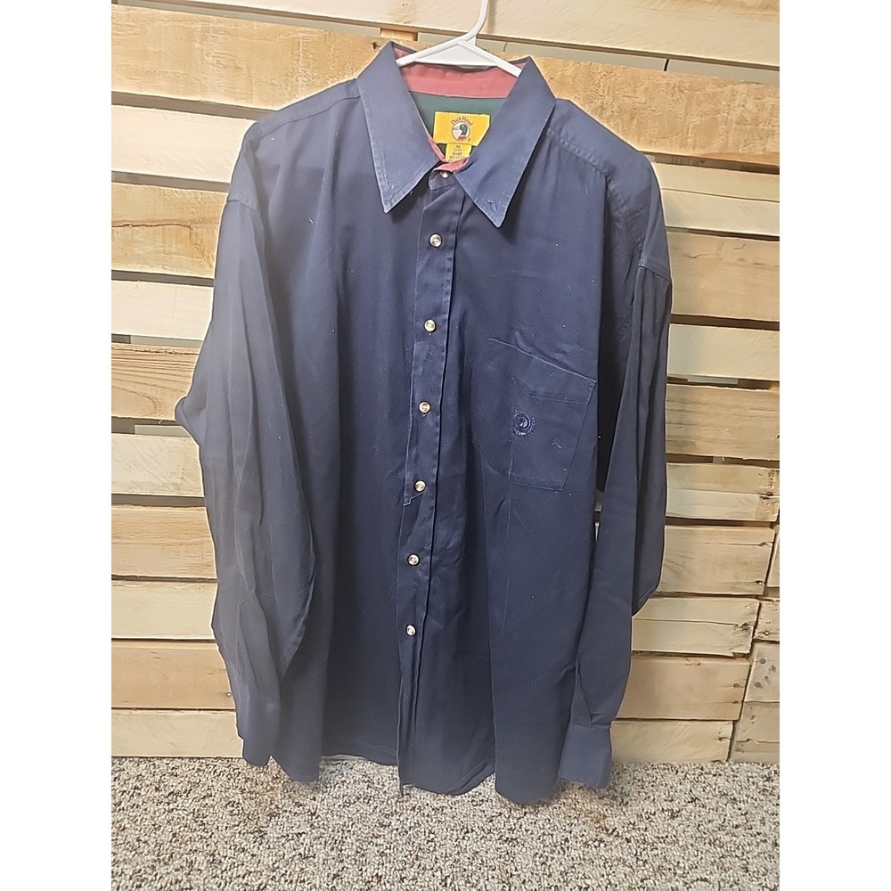Vintage Duck Head Shirt Mens XL Blue Button Down Long Sleeve